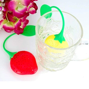 Lemon & Strawberry Loose Leaf Cute Animal fruit Food Grade Silicone Tea Infusers Gift for tea lovers Strainer