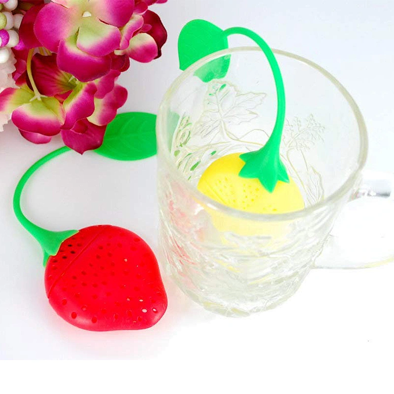 Lemon & Strawberry Loose Leaf Cute Animal fruit Food Grade Silicone Tea Infusers Gift for tea lovers Strainer