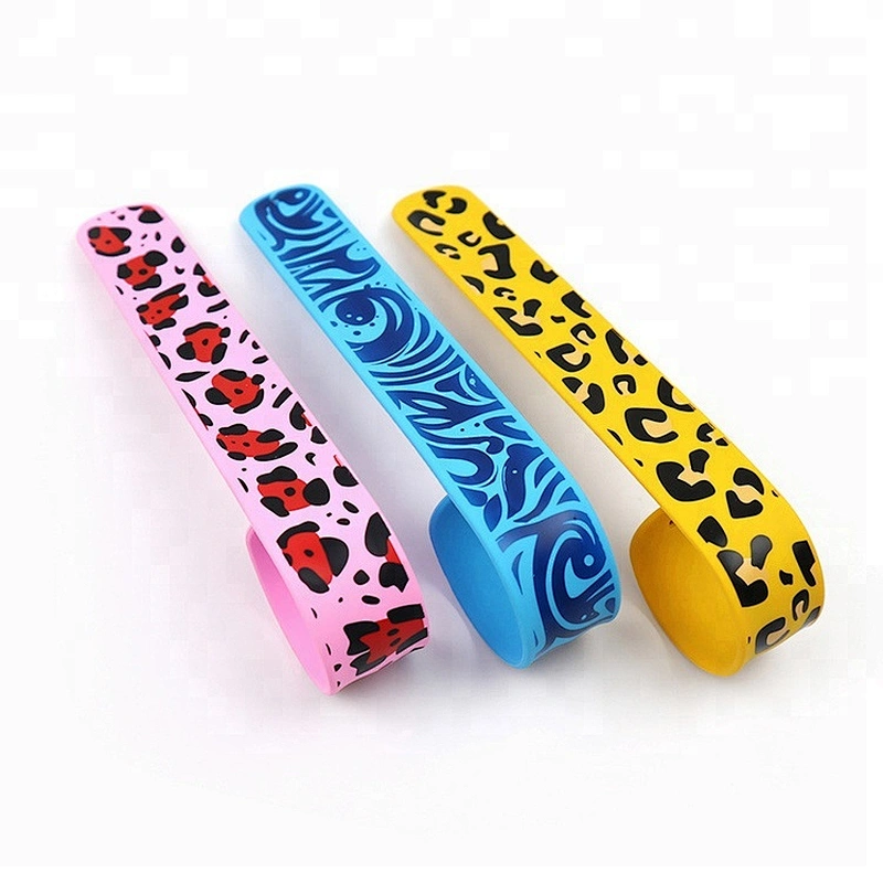 manufacture reflective slap band with QR code,silicone kids slap bands