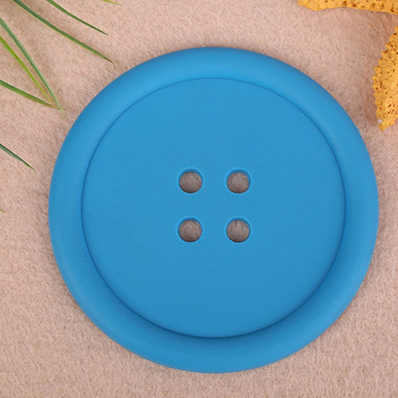 2020 Durable Silicone Cup Holder Button Shape Coaster Glass Coffee Cup Mat