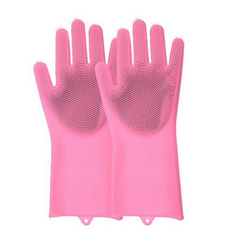 Natural Silicone Gloves Wash Scrubber Heat Resistant Brush for Cleaning Household Dish Washing the Car