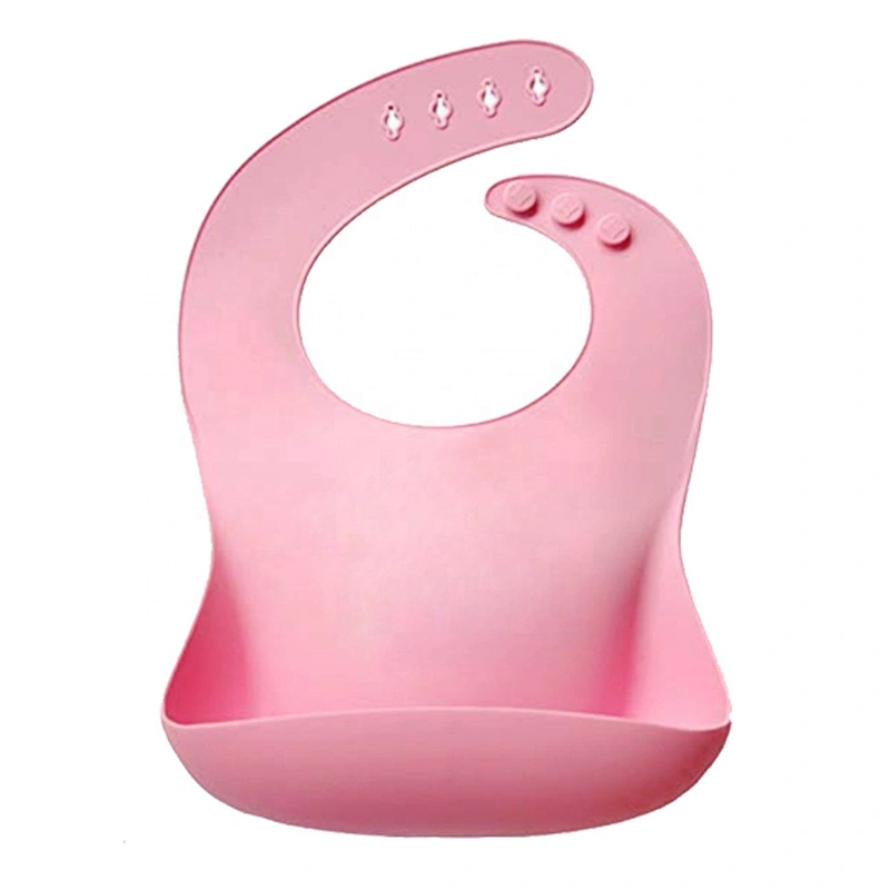 Silicone Baby Bib with Food Pocket Waterproof easy wipe