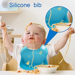 Food grade silicone top manufacturing fda-approved easy to clean waterproof silicone baby bibs