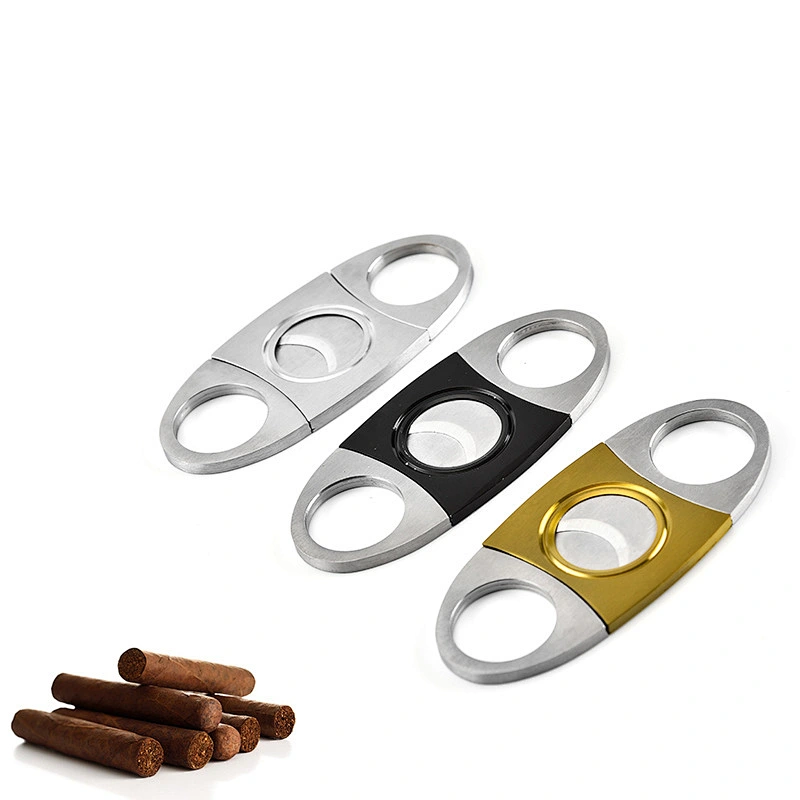 Factory Hot Sale Stainless Steel High Quality Metal Cigar Cutter Hand Cutter Thin nogap Cutter Hardness