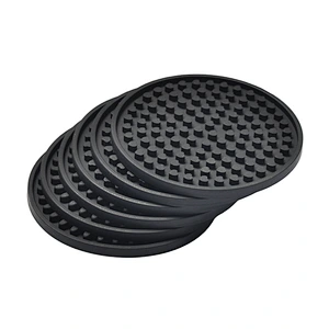 Silicone Anti Skidding Anti Scalding Reusable Attractive Style Cork Desk Coaster for Drink Silicone Round Shape Insulating Mat