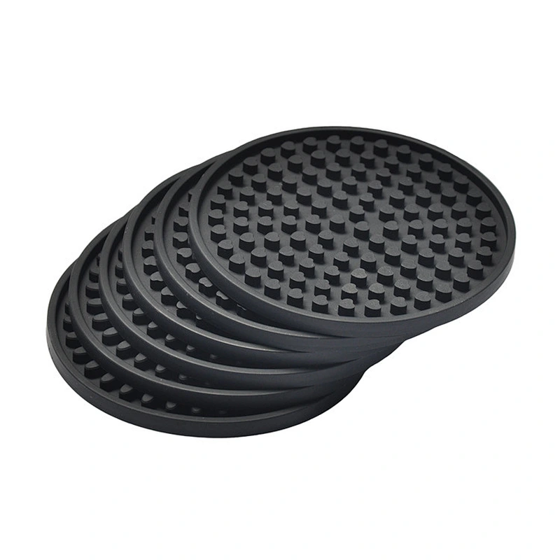Silicone Anti Skidding Anti Scalding Reusable Attractive Style Cork Desk Coaster for Drink Silicone Round Shape Insulating Mat