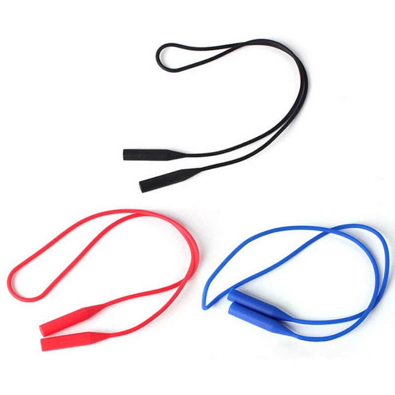 soft adjustable silicone rubber glasses strap cord