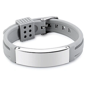 New Trending Young Mens Accessories Adjustable Custom Logo Titanium Steel Silicone Bracelet