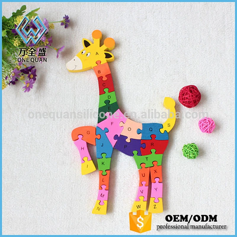 Silicone Factory Creative Kids DIY 3D Puzzle Giraffe Animal Toy