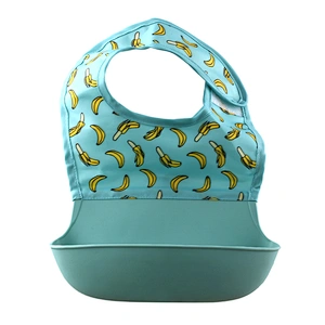 Eco-friendly Waterproof Silicone Baby Bib BPA Free Soft  With Food Catcher High Quality Manufacture