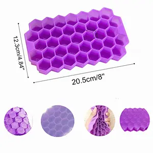 Silicone Fancy Ice Cube Trays Honeycomb Ice Cube Tray DIY Ice Tray Cube Patten Box Cake without Lid