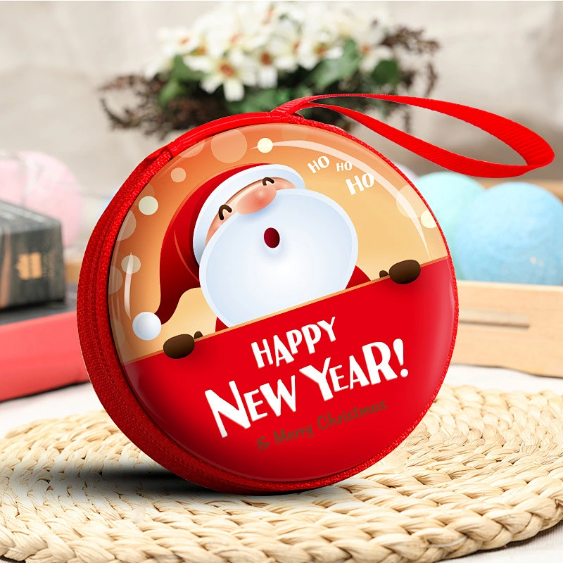 Hot Selling Christmas Round Zipper Coin Purse for Kids
