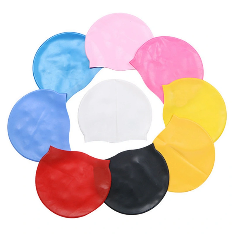 Silicone Solid rubber Swim Cap for summer swimming