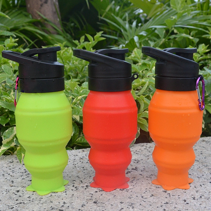 outdoor sport collapsible eco-friendly silicone water bottle