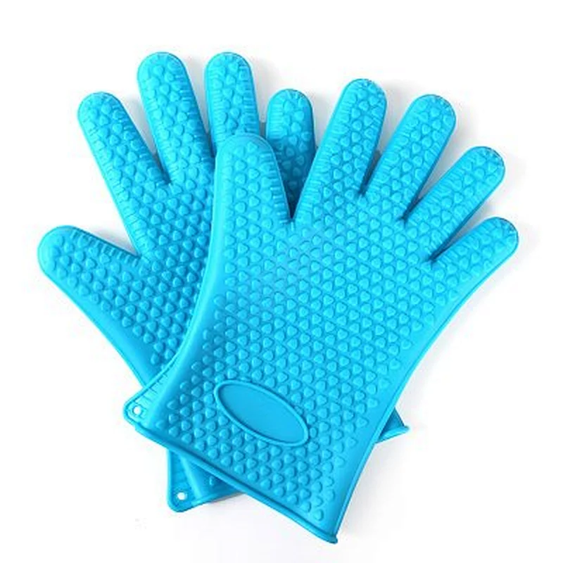 27.5X17.5 cm Long Food Grade Silicone Heat-resistant Oven Mitts Cooking, BBQ, Grill, Baking Gloves