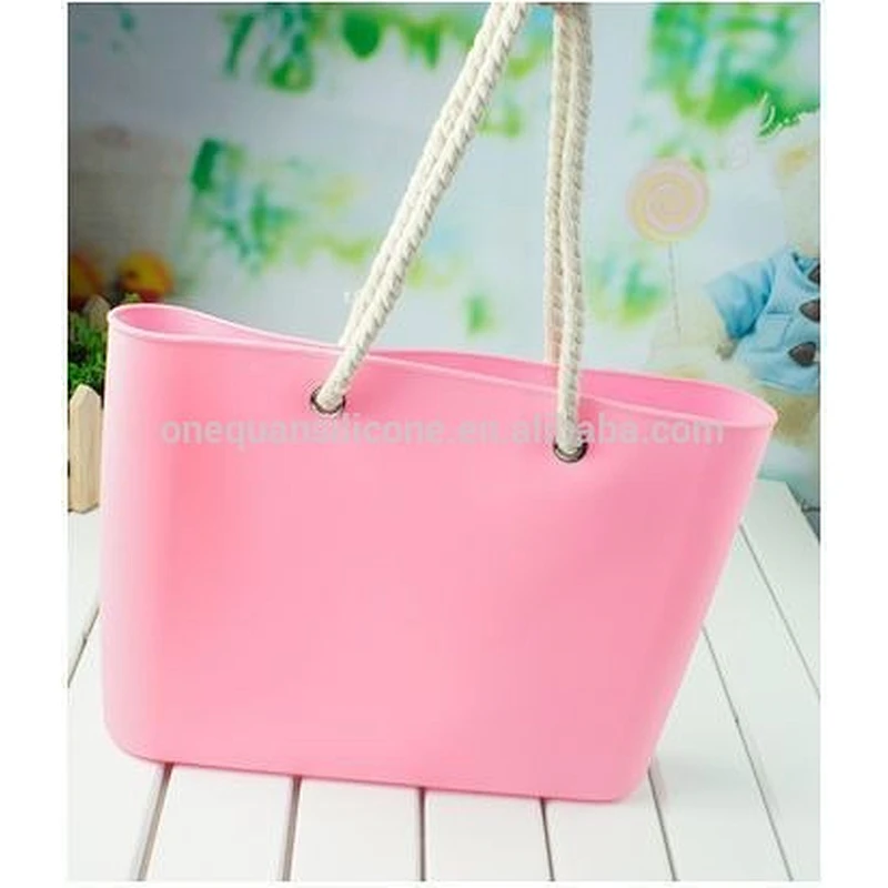 2019 factory wholesale best promotional class bags for women waterproof silicon beach bag with rope handle