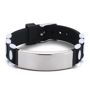 Metal Buckle Bracelet Titanium Stainless Steel Silicone Bracelet For Men