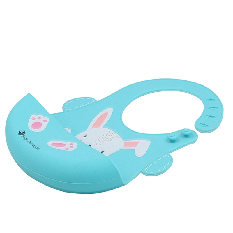 30 X21 cm Silicone Oem Baby Silica Gel Bib with Catcher