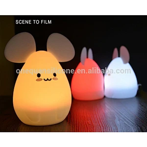 Cute animal shape silicone led night light for Christmas gift