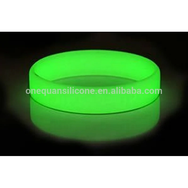 factory direct sale eco-friendly silicone fluorescent rubber bracelet/glow in the dark rubber band bracelets