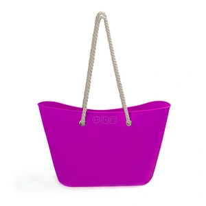 Women Silicone Bag Casual Tote Beach Purses Candy Color Silica Gel Handbag