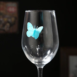 Butterfly Shape 10pcs Silicone Wine Glass Identifier Reusable Glass Markers