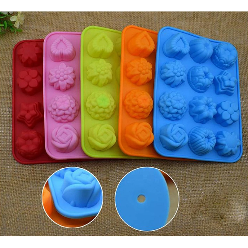 Flower Shaped Silicone Mold For Making Ice Cream Jelly Pudding Dessert