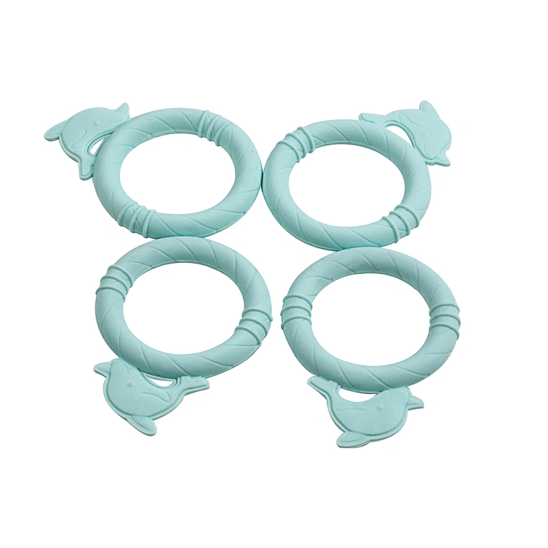 Teething Toys - Dolphin Shaped Silicone Baby Teethers - BPA-Free Sensory Pacifiers for Natural Brain Development