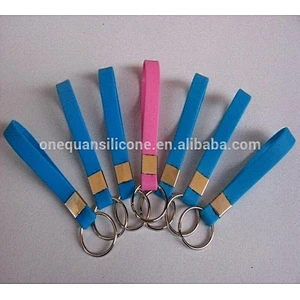 Custom silicone mini blank metal promotion key chain toy holder ring