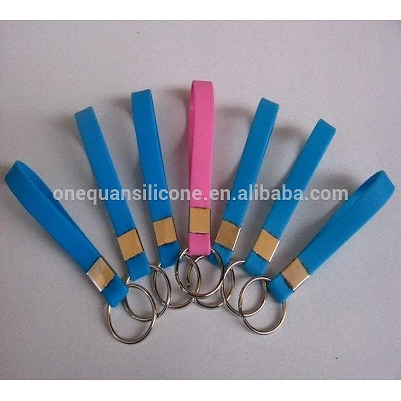 Custom silicone mini blank metal promotion key chain toy holder ring