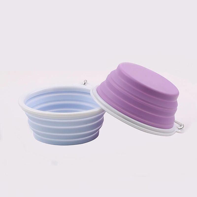 Silicone nonskid Pet Slow Feeding Bowl Feed Dish Collapsible Pet Feeder Bowls Portable Collapsible Pet Feeder Bowls