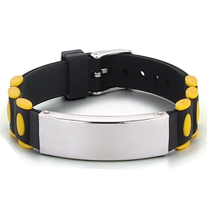 Metal Buckle Bracelet Titanium Stainless Steel Silicone Bracelet For Men