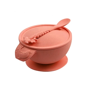 Spill Proof Silicone Baby Feeding Bowl With Suction Cup Base