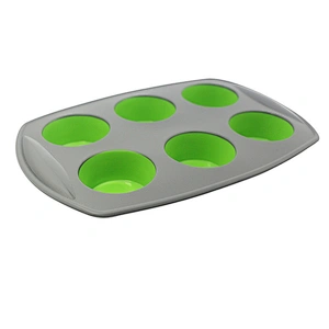 Deep Cup Muffin Pan, 6 Cup Muffin or Cupcake Mold / Baking Tray Premium Silicone 6 Cup Muffin Pan Mold - Perfect for Parties - T