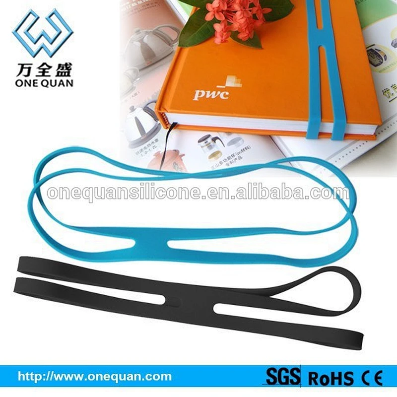 X shape silicone rubber elastic book strap