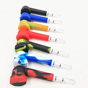 2020 New Silicone Hand Pipe Multi Color Weed Smoking Pipe with Filter Tip Easy Cleaning 7 Colors