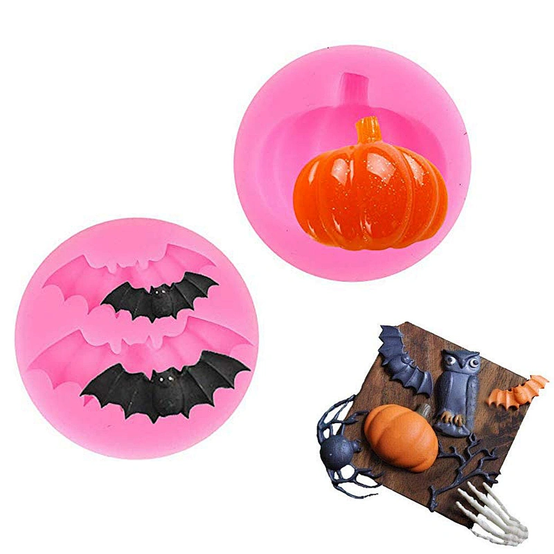 Halloween Silicone Candy Candy Mold Pumpkin Spider Bat Ghost Decorating Tools