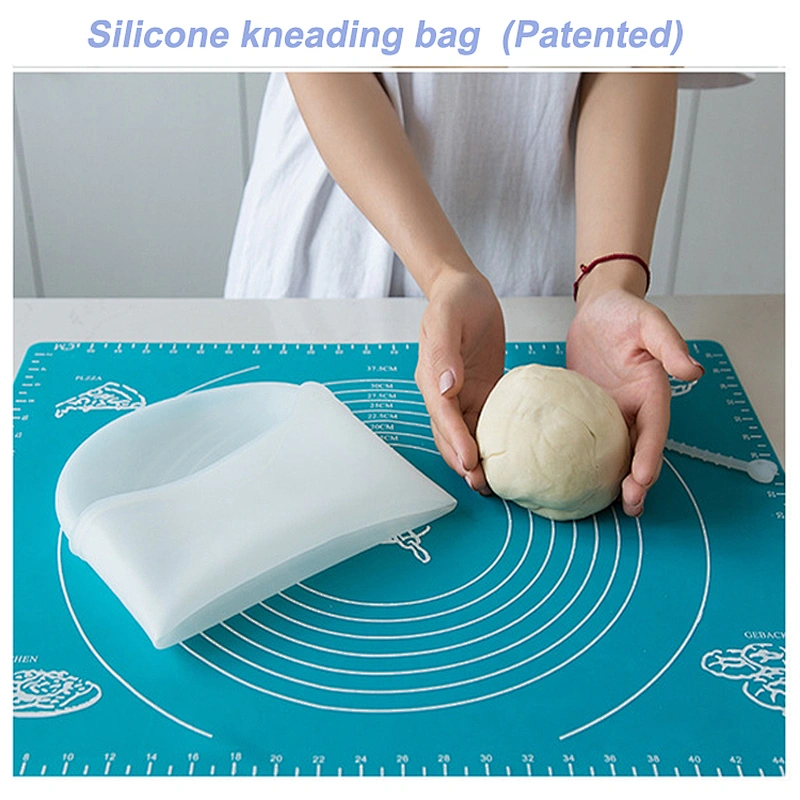 Kneading Dough Bag Baking Accessories Cooking Pastry Soft Silicone Kneading Dough Flour-mixing Bag Kitchen Baking Tool - White
