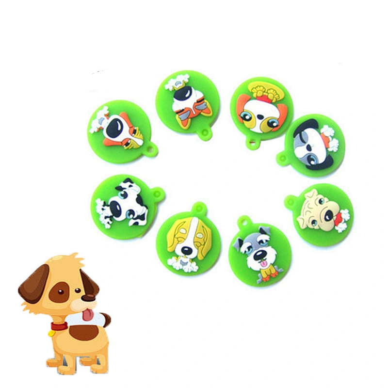 Cheap OEM Private Silicone Zoo Dog Tags  Cat Tag Round Pet Tag