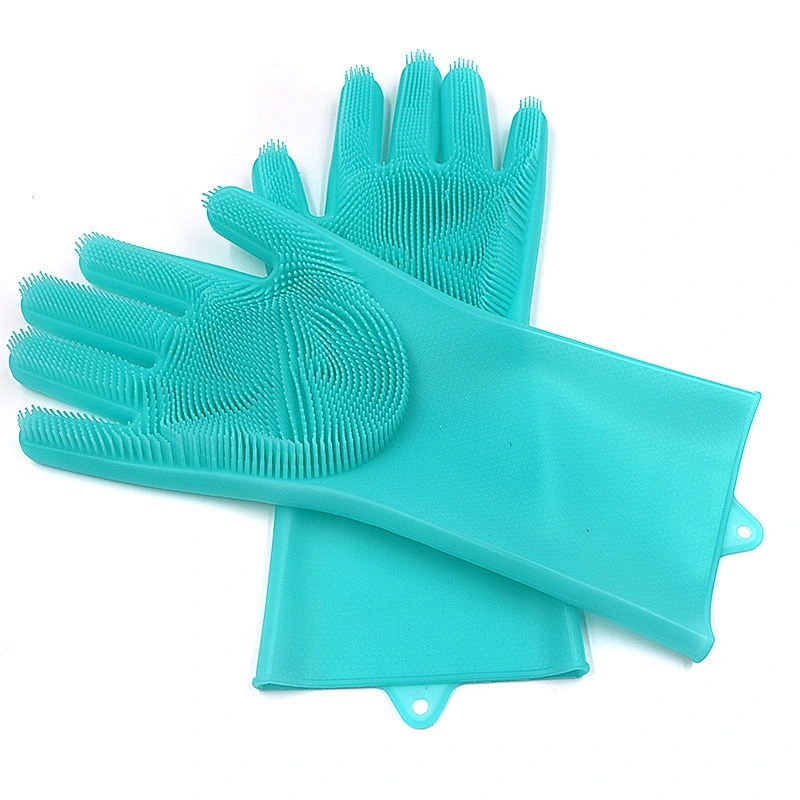 Natural Silicone Gloves Wash Scrubber Heat Resistant Brush for Cleaning Household Dish Washing the Car
