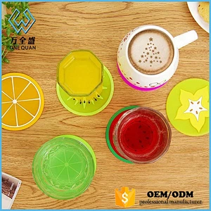 Newest Design Waterproof silicone cup mat/ colorful fruit Skidproof Silicone Cup Coaster