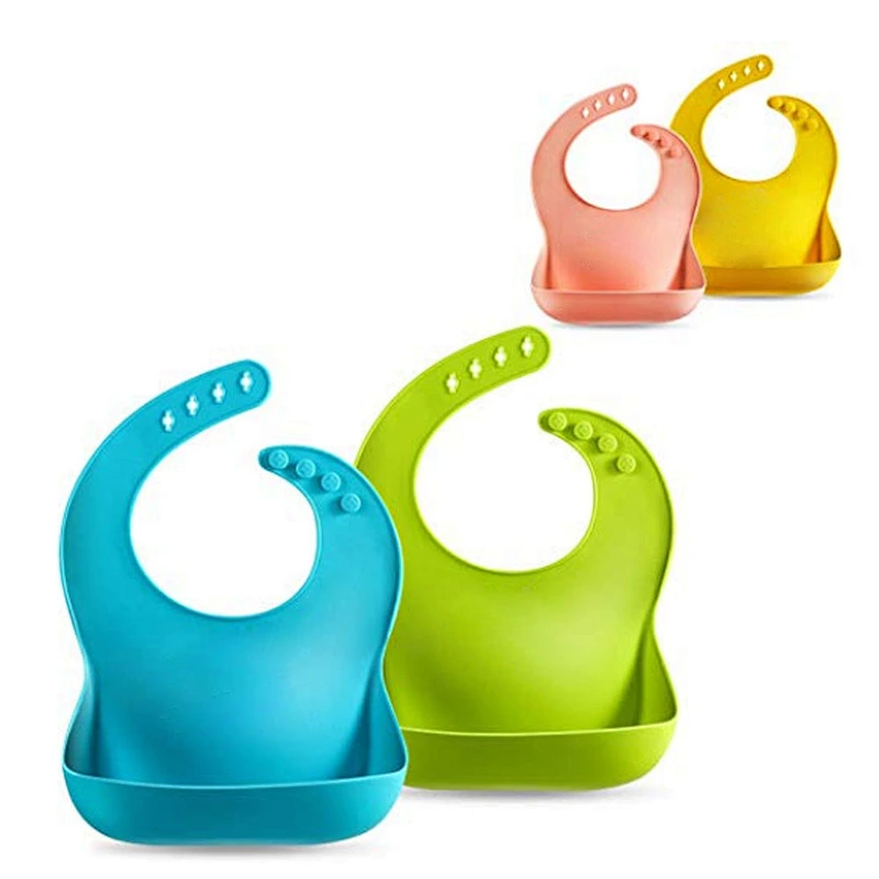 Waterproof Silicone Baby Bib Light Weight Comfortable Easy Wipe Clean