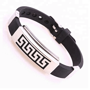 Unique custom silicone stainless steel bracelet Sport ID wristband