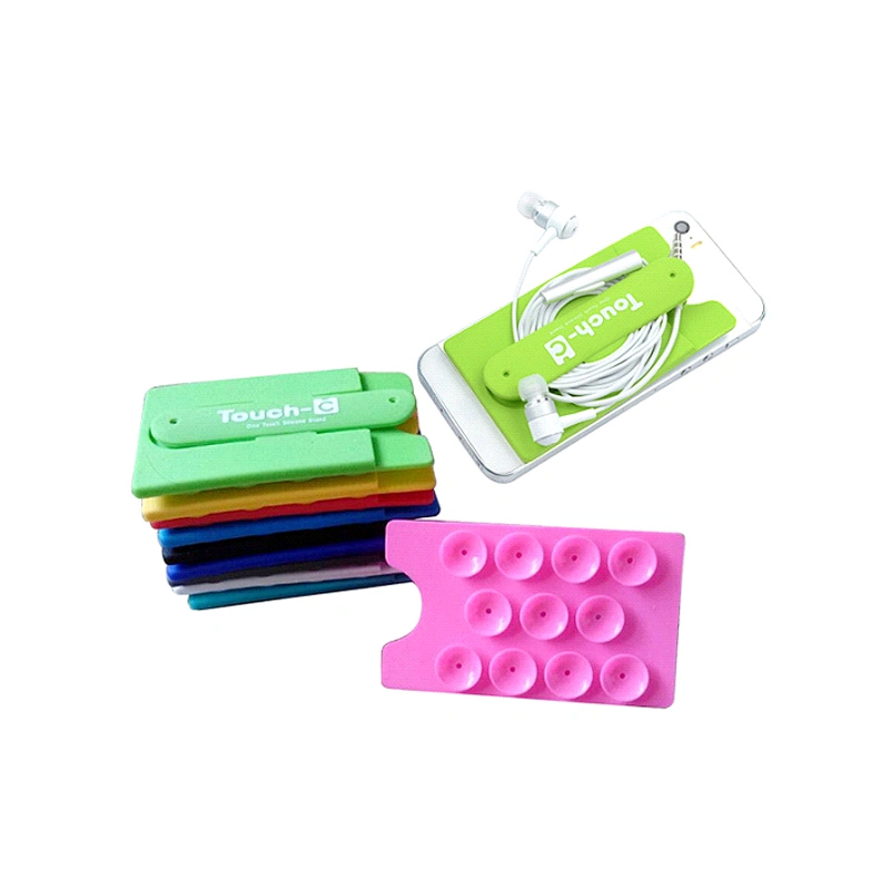 creative customized silicone card holder for mobile phone with 3m sticker