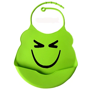 26x19.5 cm FDA BPA Free Waterproof Custom Printed Baby Feeding Bib with Pocket