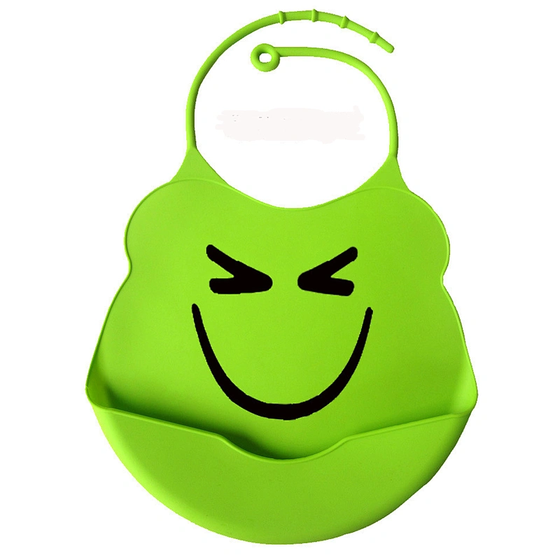 26x19.5 cm FDA BPA Free Waterproof Custom Printed Baby Feeding Bib with Pocket