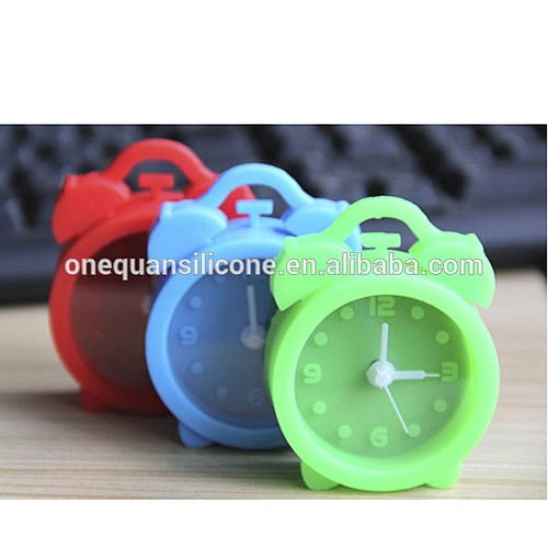 fluorescent mini silicone clock pocket table alarm clock