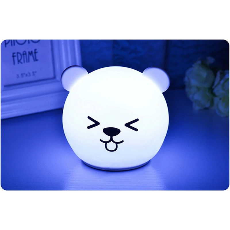Cute Gift Presentation USB Rechargeable Silicone Night Light Cartoon Hold Beside Bed Pat Lamp