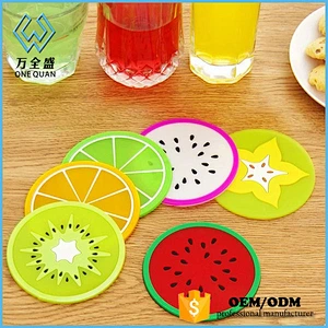 Newest Design Waterproof silicone cup mat/ colorful fruit Skidproof Silicone Cup Coaster