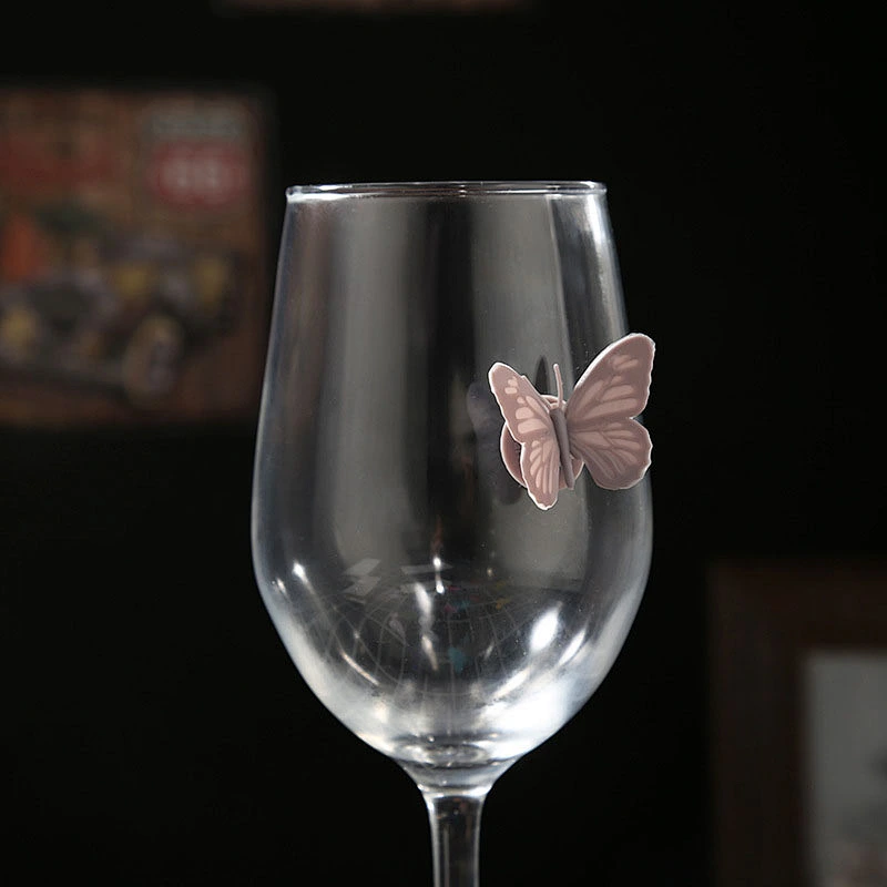 Butterfly Shape 10pcs Silicone Wine Glass Identifier Reusable Glass Markers